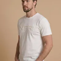 Camiseta Masculina NFR Monocromática Bordada – Off White - imagem 3