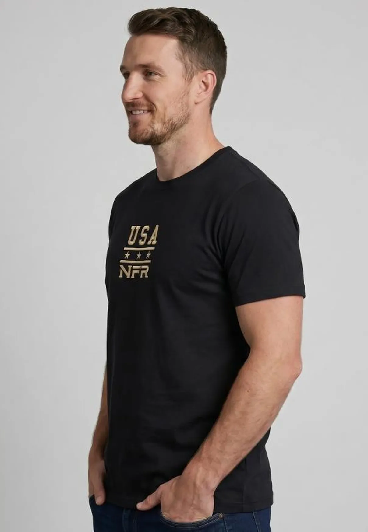 Camiseta Masculina NFR USA Heritage – Preta