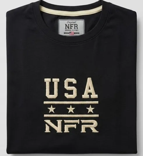 Camiseta Masculina NFR USA Heritage – Preta