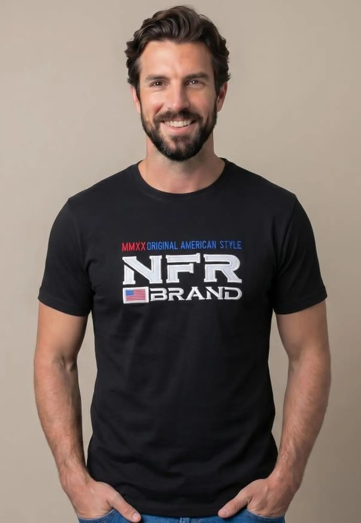 Camiseta Masculina NFR Brand Original American Style – Preta