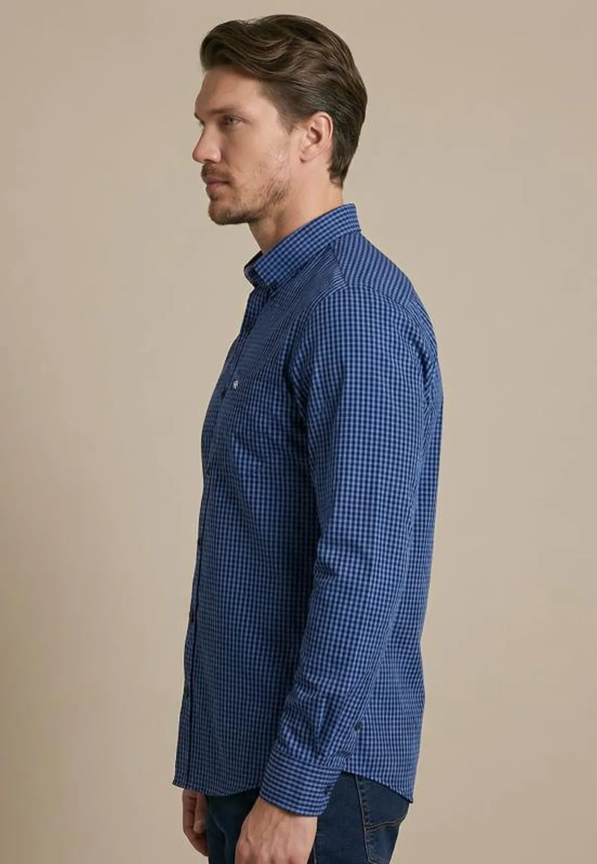 Camisa Masculina NFR Xadrez Micro Check – Azul