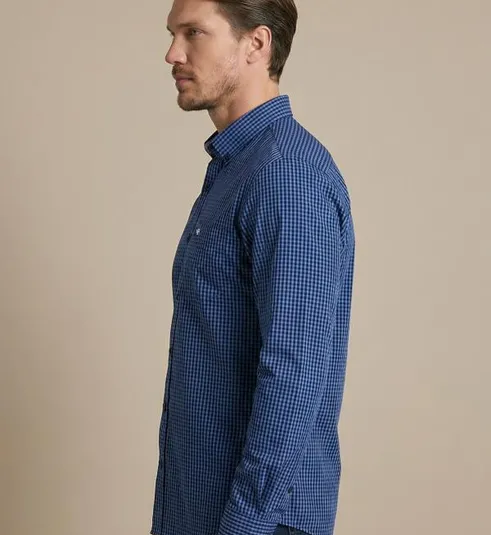 Camisa Masculina NFR Xadrez Micro Check – Azul