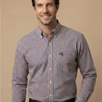 Camisa Masculina NFR Xadrez Premium – Bordô e Azul - imagem 1