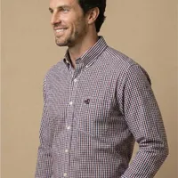 Camisa Masculina NFR Xadrez Premium – Bordô e Azul - imagem 2
