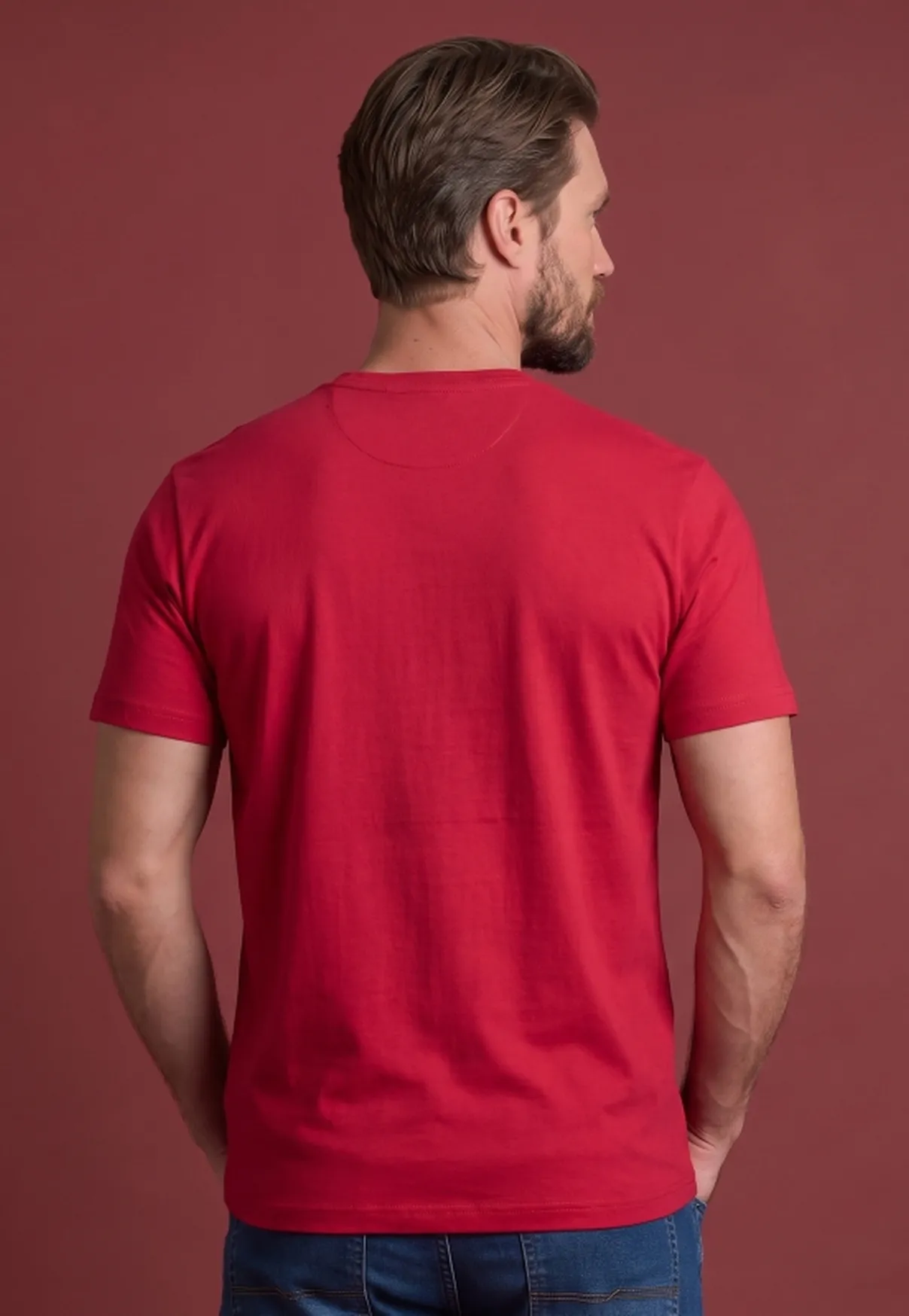 Camiseta Masculina NFR EUA Bordô