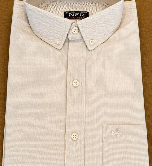 Camisa Masculina Comfort Manga Curta NFR – Bege Claro