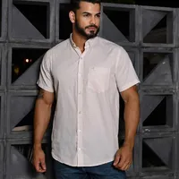 Camisa Masculina Comfort Manga Curta NFR – Bege Claro - imagem 1