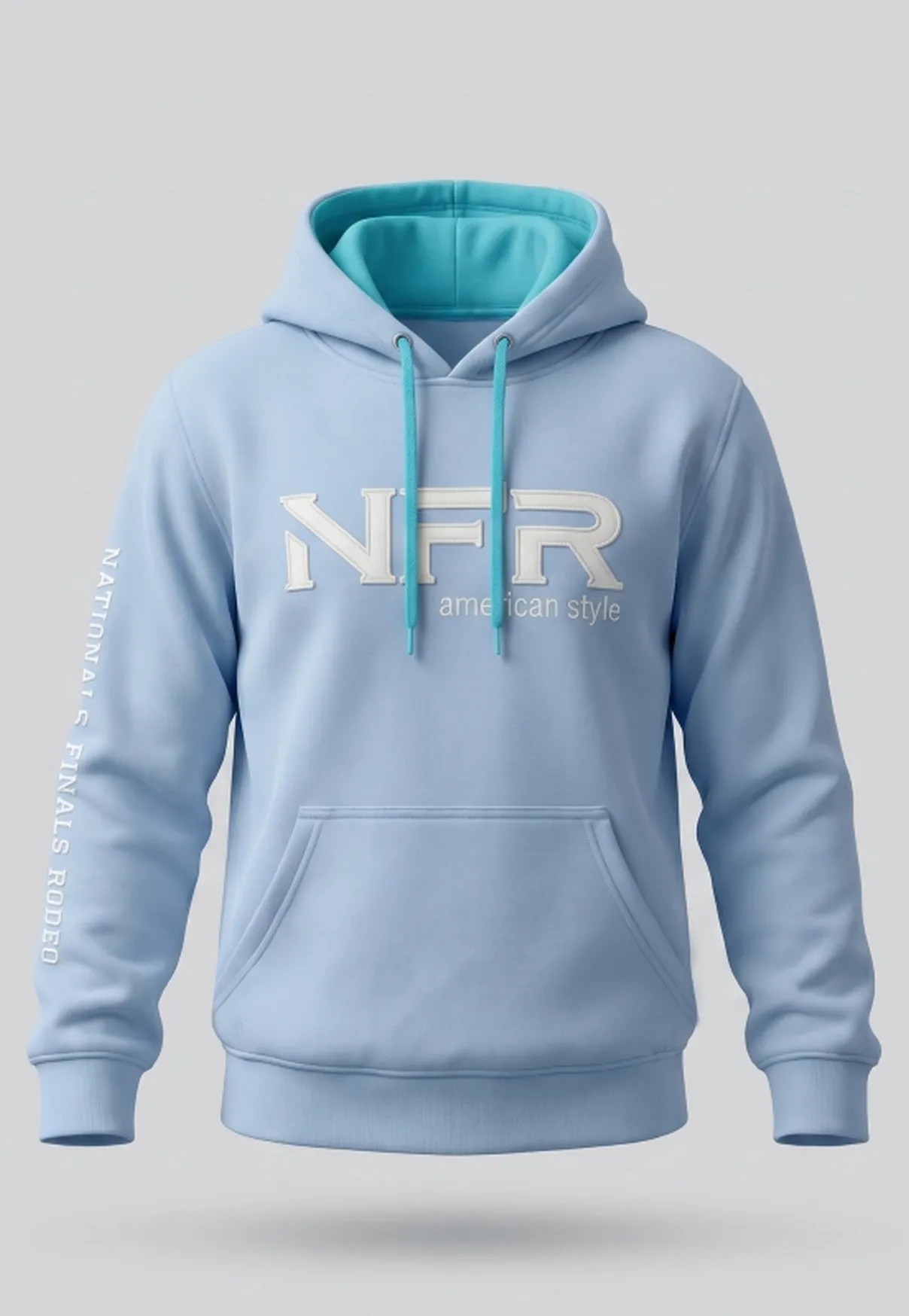 Moletom Infantil NFR American Style com Capuz – Azul Claro