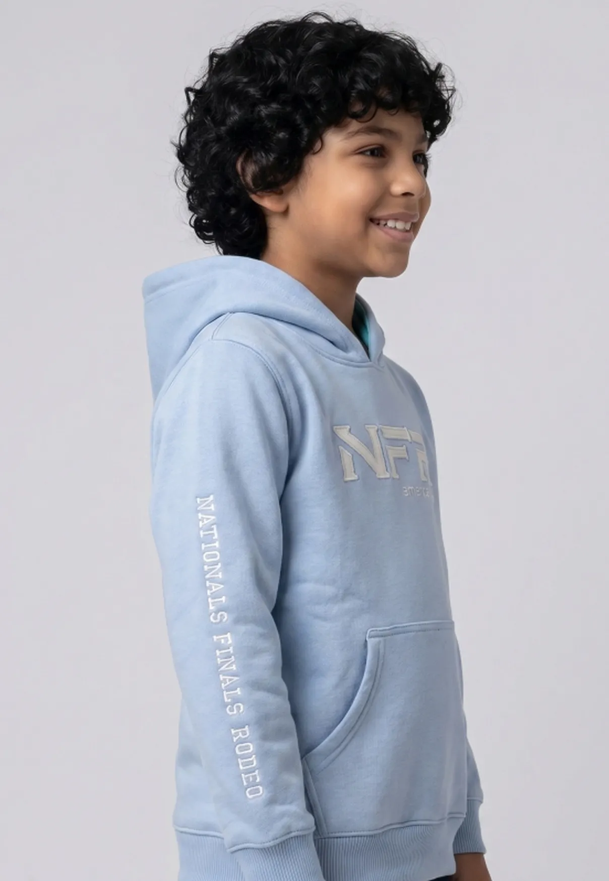 Moletom Infantil NFR American Style com Capuz – Azul Claro