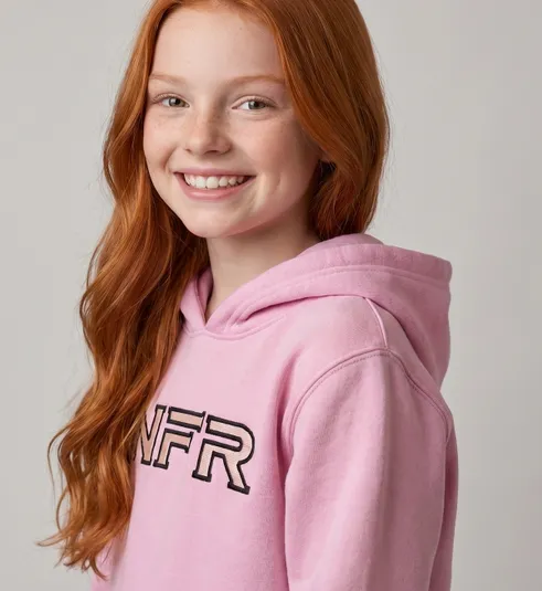 Moletom Infantil NFR com Capuz – Rosa