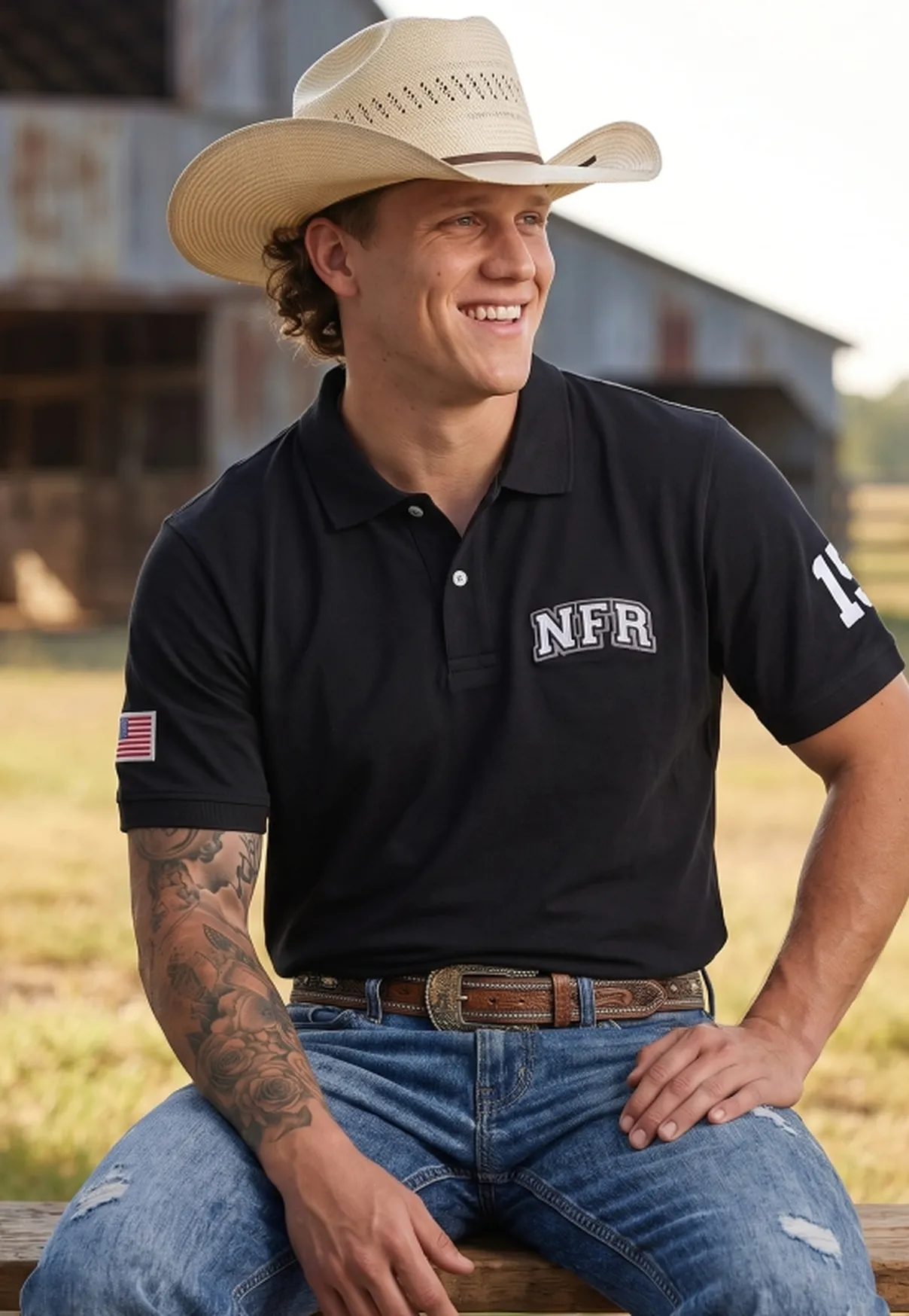 Polo Masculina NFR Heritage 15 – Preta