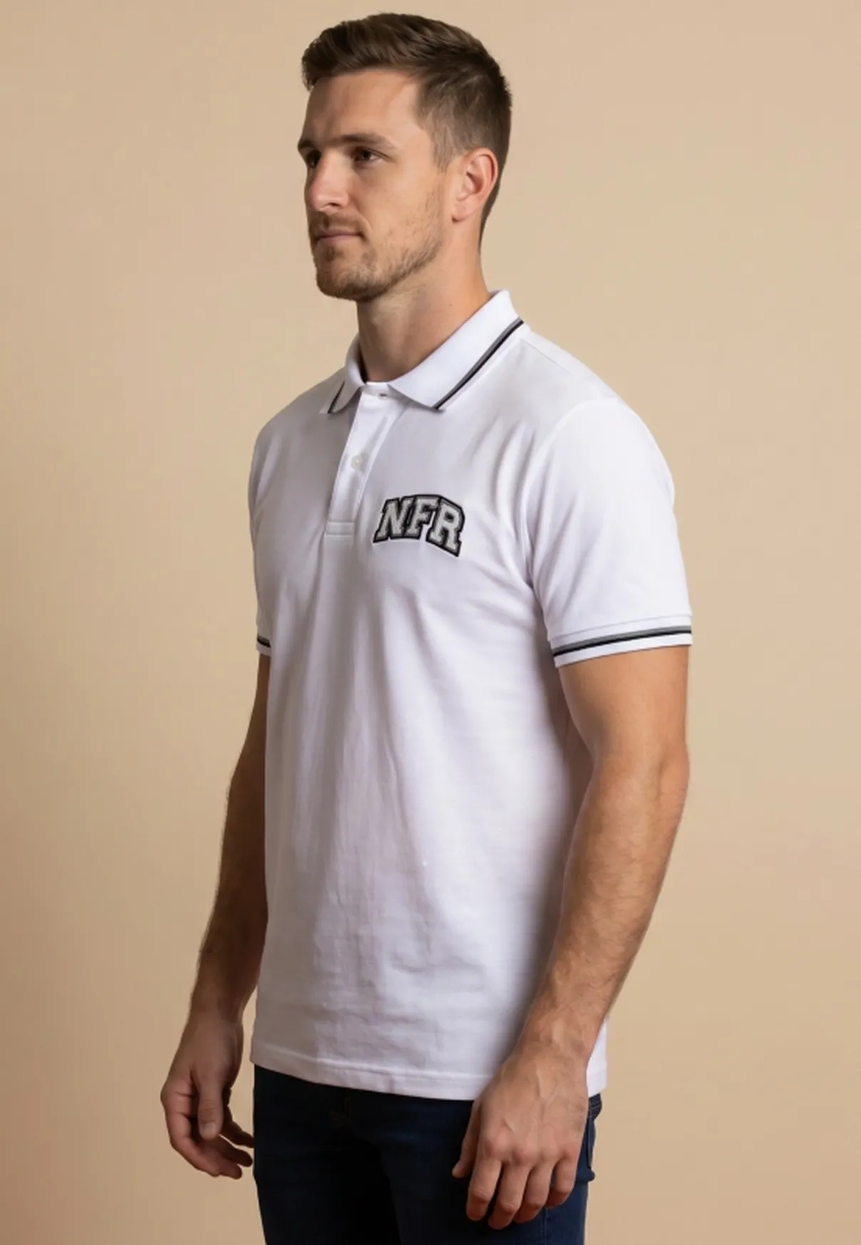 Polo Masculina NFR Classic – Branca