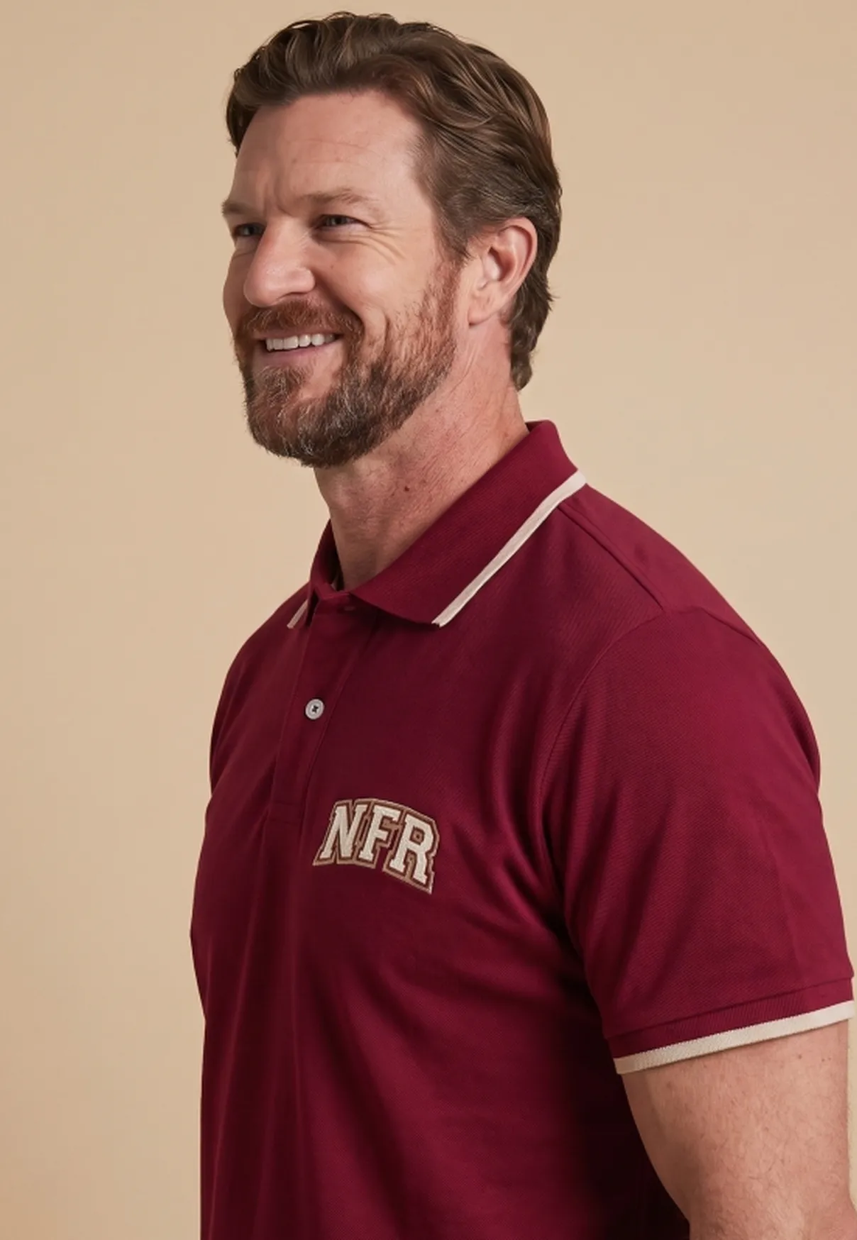 Polo Masculina NFR Classic – Bordô