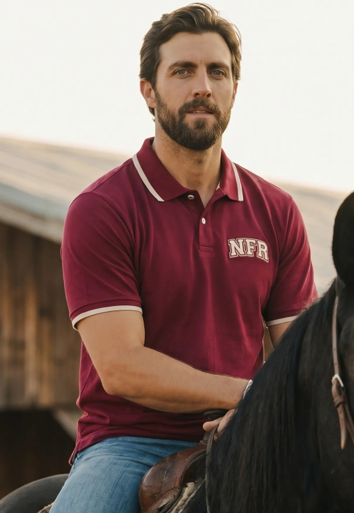 Polo Masculina NFR Classic – Bordô