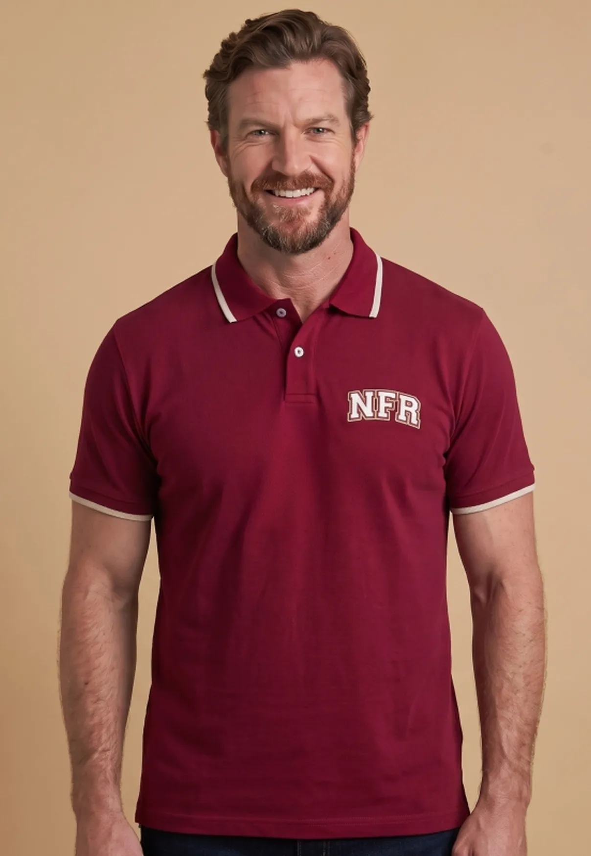 Polo Masculina NFR Classic – Bordô