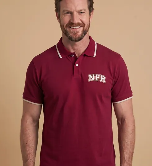 Polo Masculina NFR Classic – Bordô