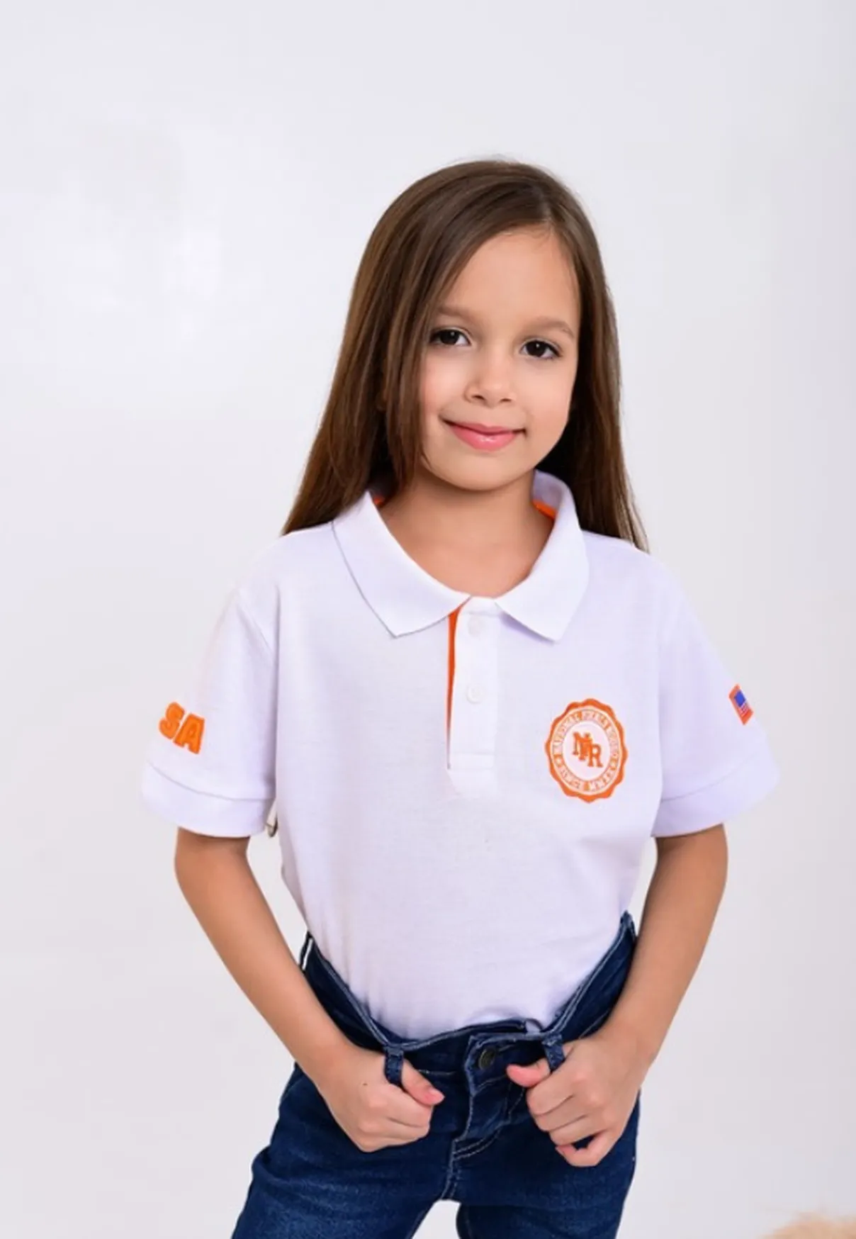 Polo Infantil Branca NFR Brand