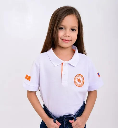 Polo Infantil Branca NFR Brand