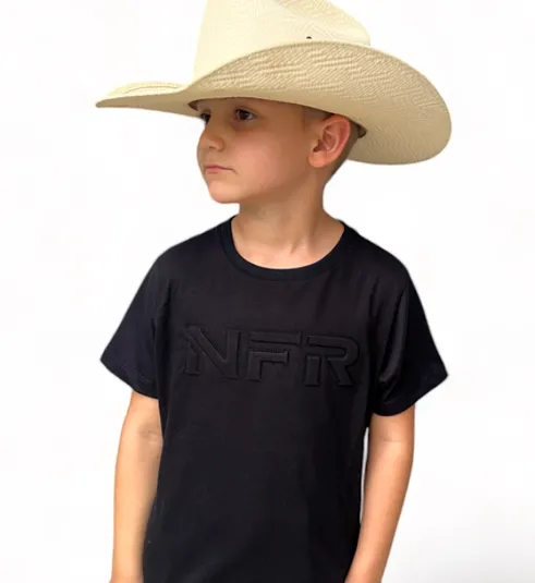 Camiseta Infantil NFR Black Embossed
