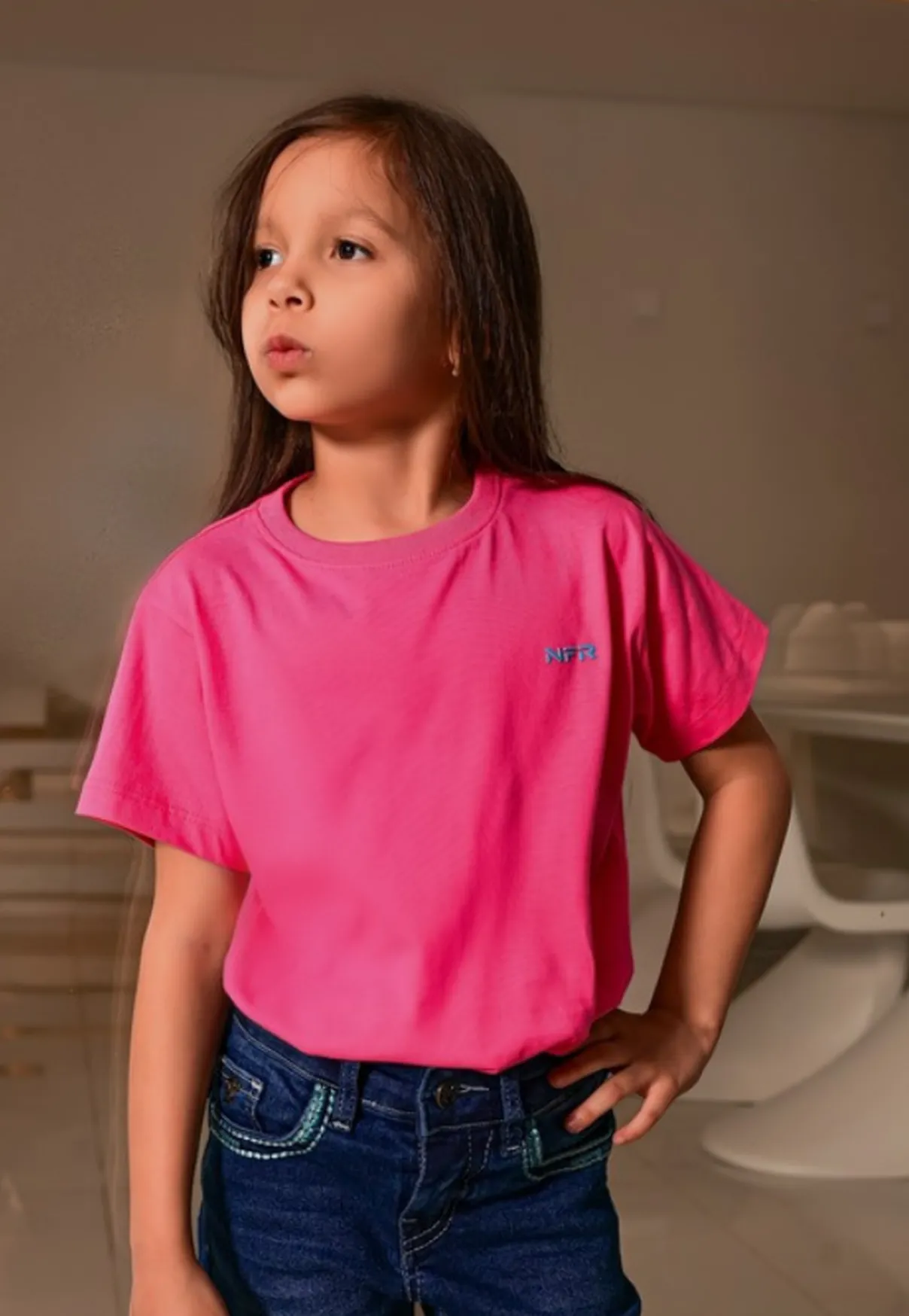 Camiseta Infantil Rosa NFR