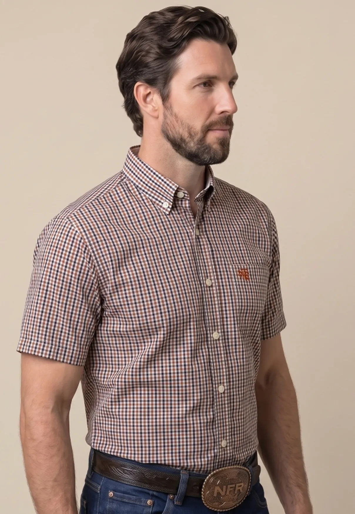Camisa Masculina Xadrez NFR Comfort