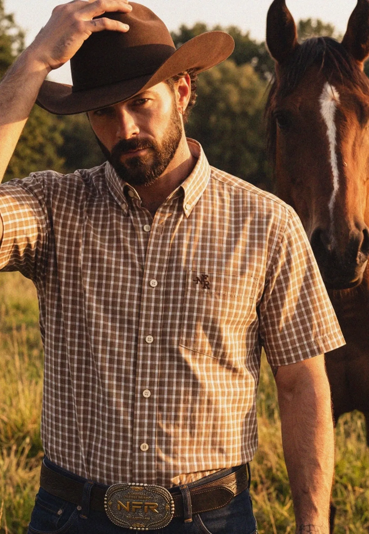 Camisa Masculina Xadrez NFR Comfort