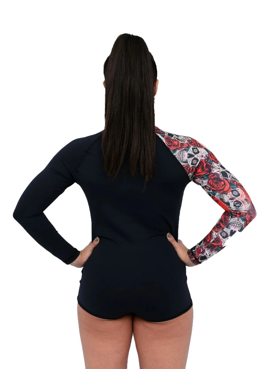 Body Feminino Jiu-Jitsu Red Skull