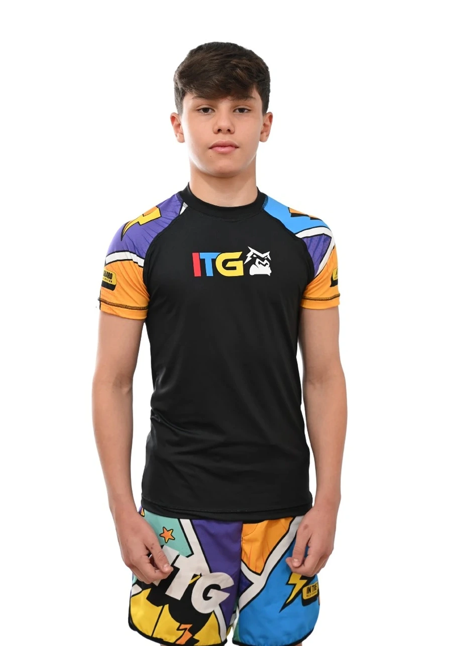 Rash Guard Infantil Colors Preta