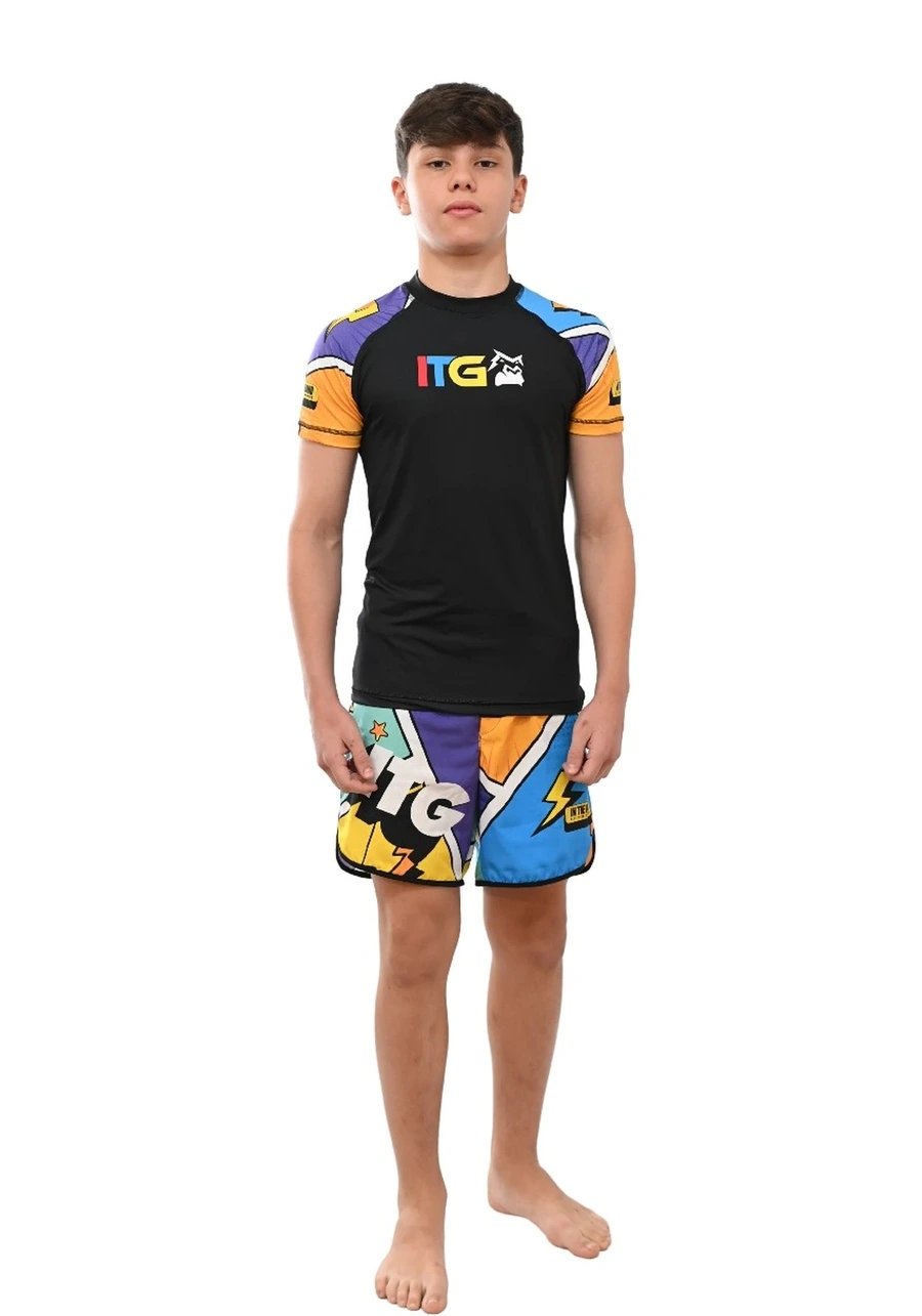 Rash Guard Infantil Colors Preta