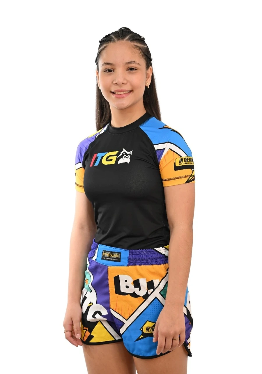 Rash Guard Infantil Colors Preta