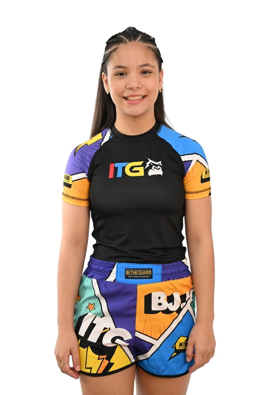 Rash Guard Infantil Colors Preta