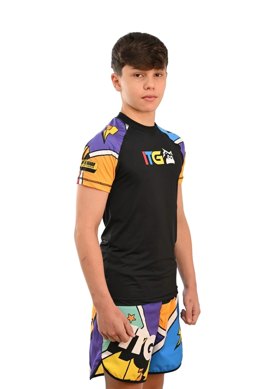 Rash Guard Infantil Colors Preta