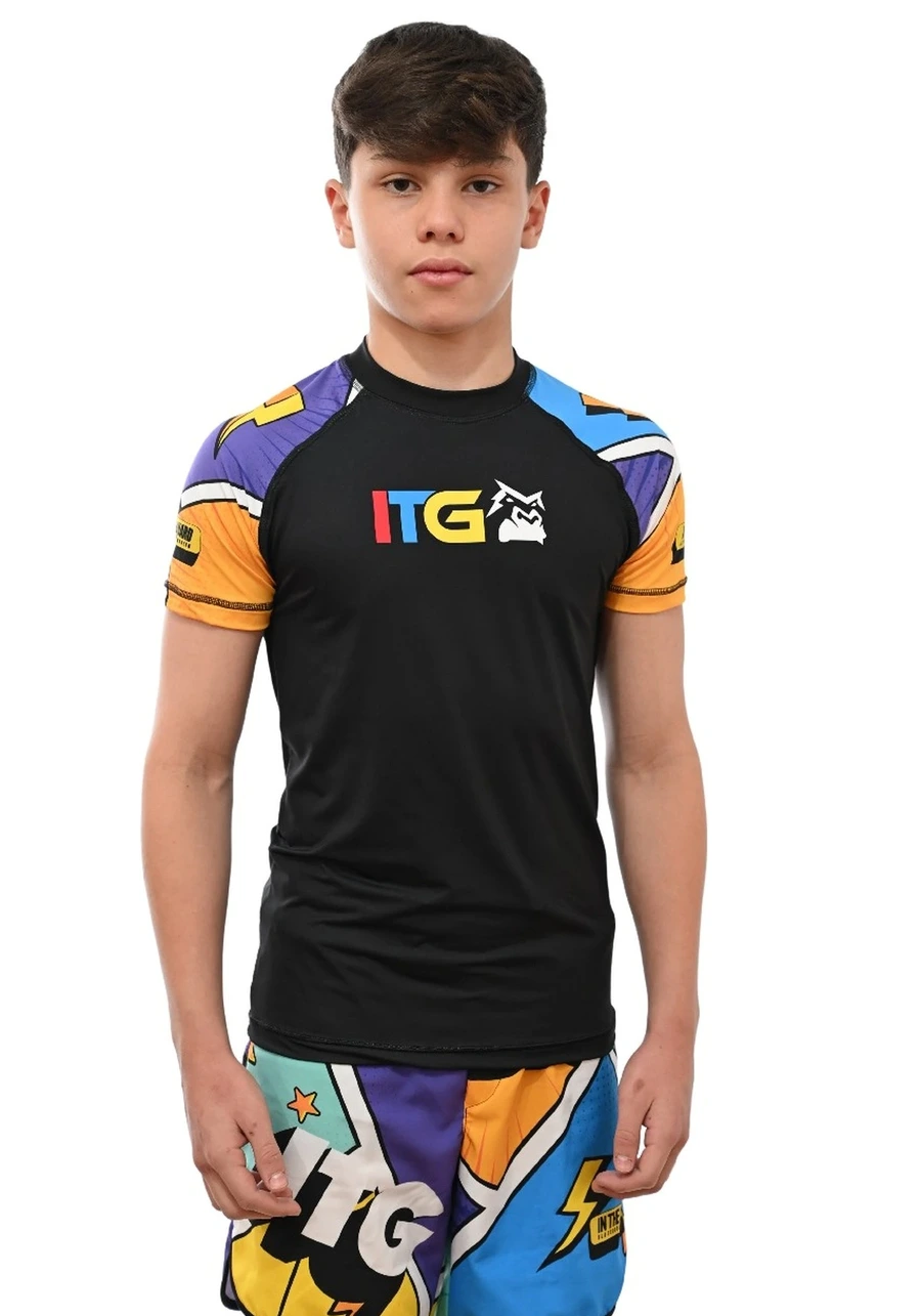 Rash Guard Infantil Colors Preta