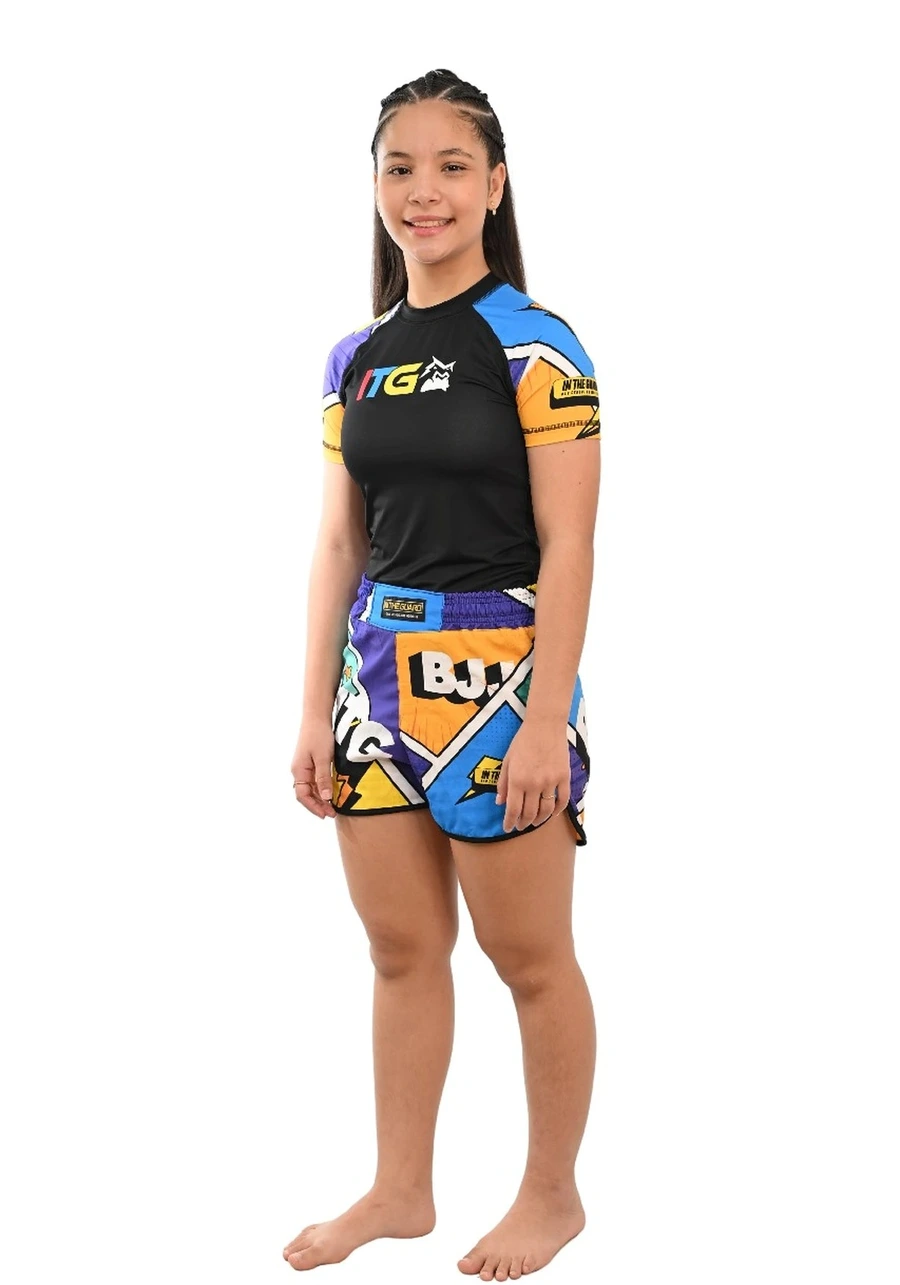 Rash Guard Infantil Colors Preta