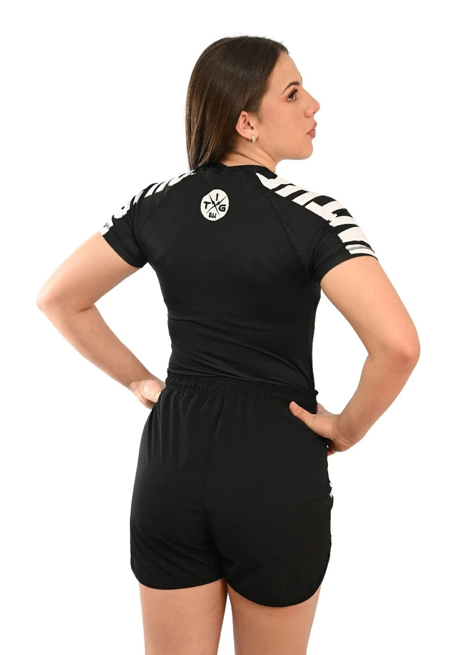 Rash Guard Feminina Cores Faixas Preta