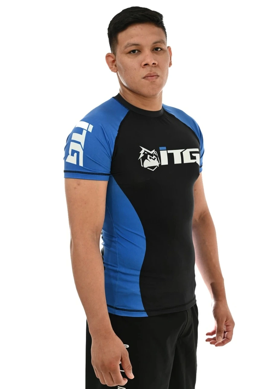 Rash Guard Masculina ITG Manga Curta Azul