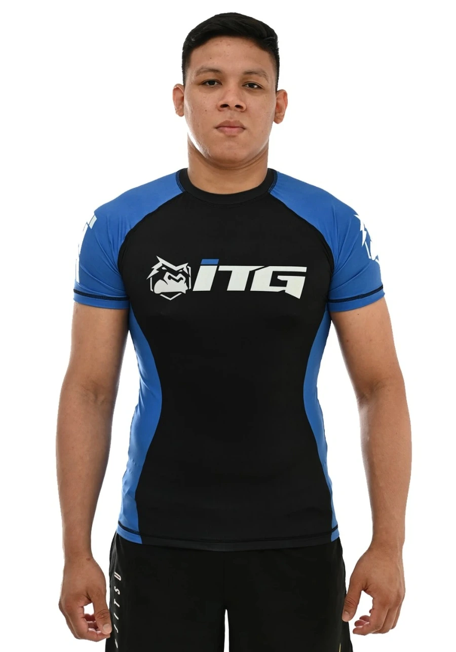 Rash Guard Masculina ITG Manga Curta Azul