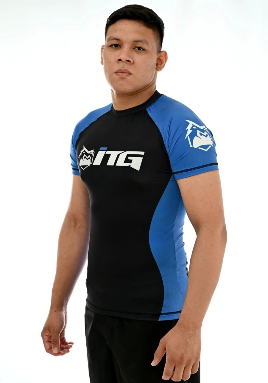 Rash Guard Masculina ITG Manga Curta Azul