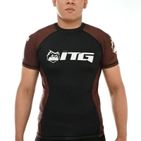 Rash Guard Masculina ITG Manga Curta Marrom - imagem 1