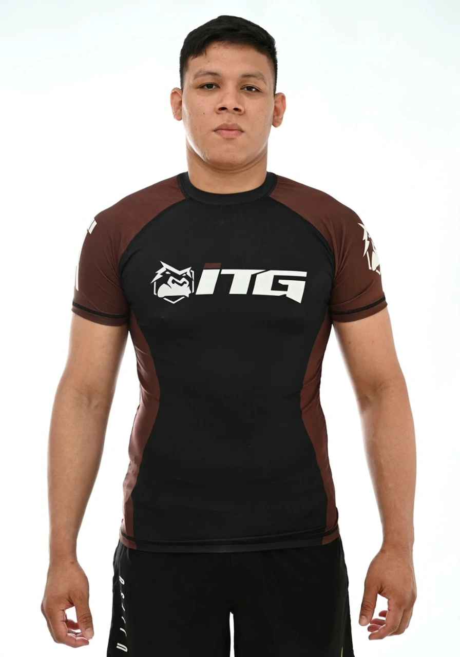 Rash Guard Masculina ITG Manga Curta Marrom