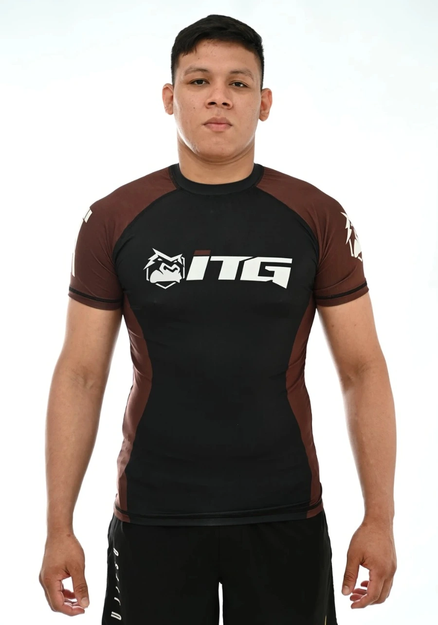 Rash Guard Masculina ITG Manga Curta Marrom