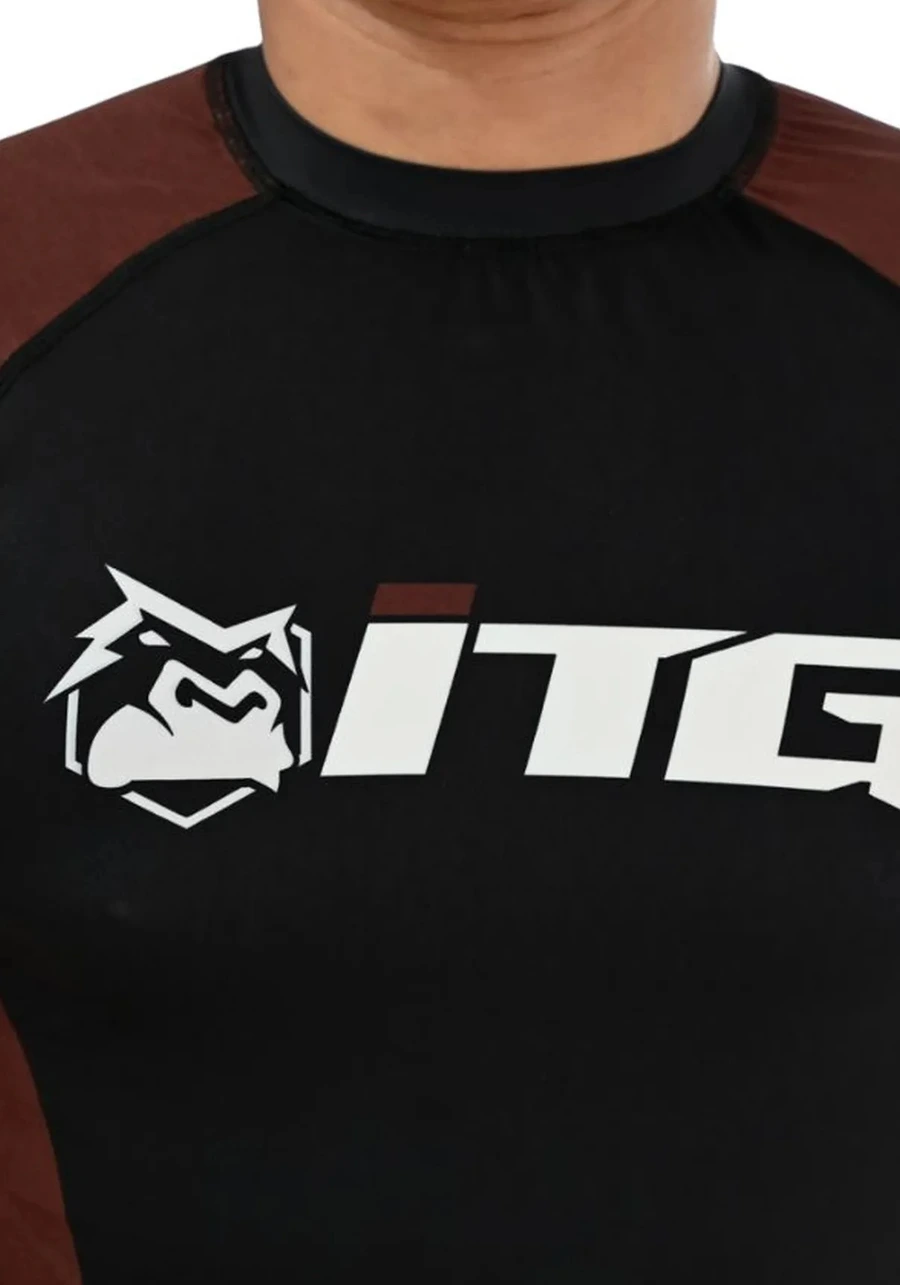 Rash Guard Masculina ITG Manga Curta Marrom
