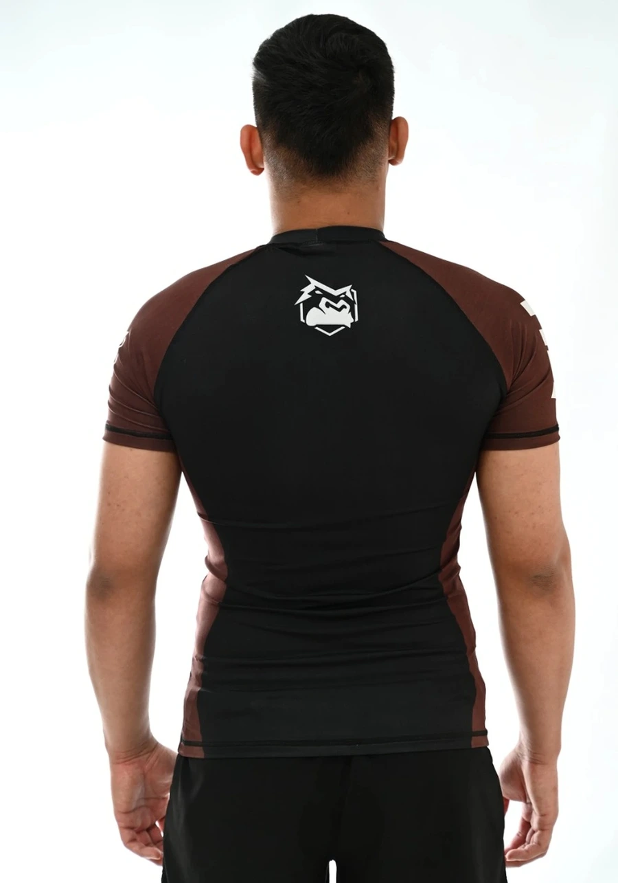 Rash Guard Masculina ITG Manga Curta Marrom