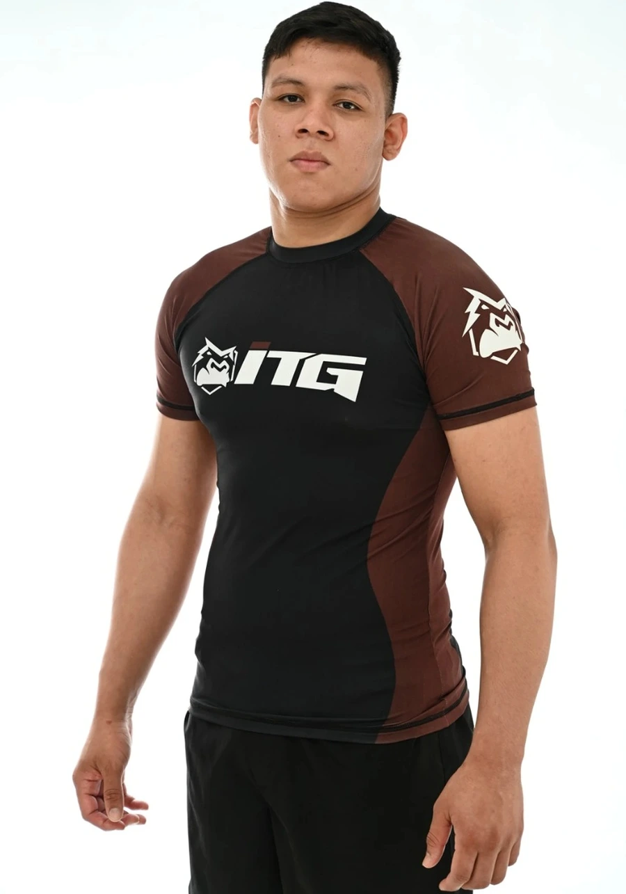 Rash Guard Masculina ITG Manga Curta Marrom