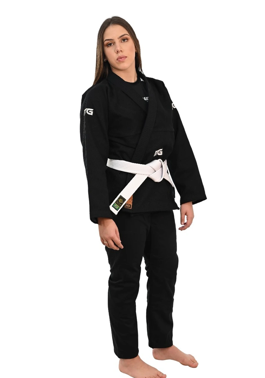 Kimono In The Guard Feminino Xadrez Preto