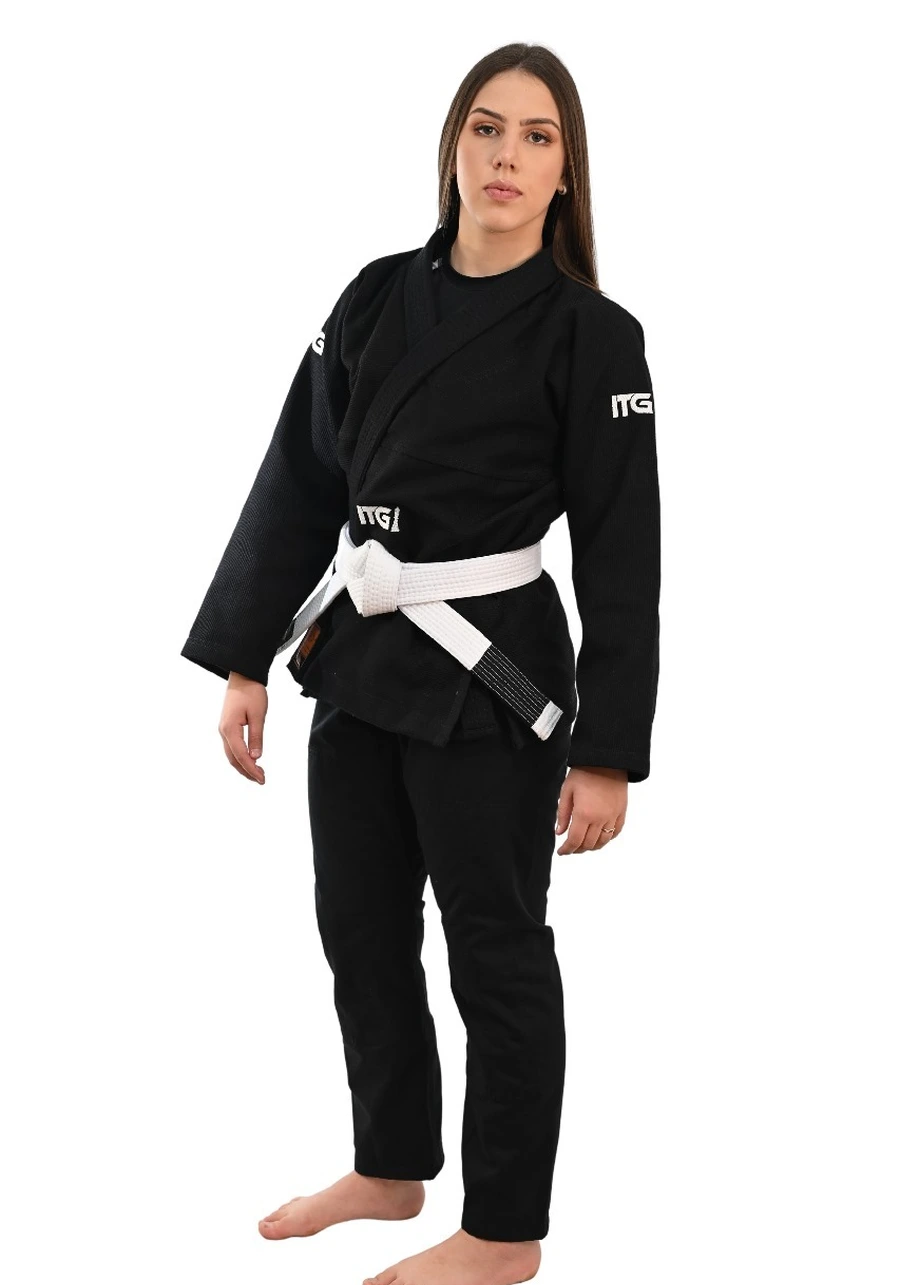 Kimono In The Guard Feminino Xadrez Preto