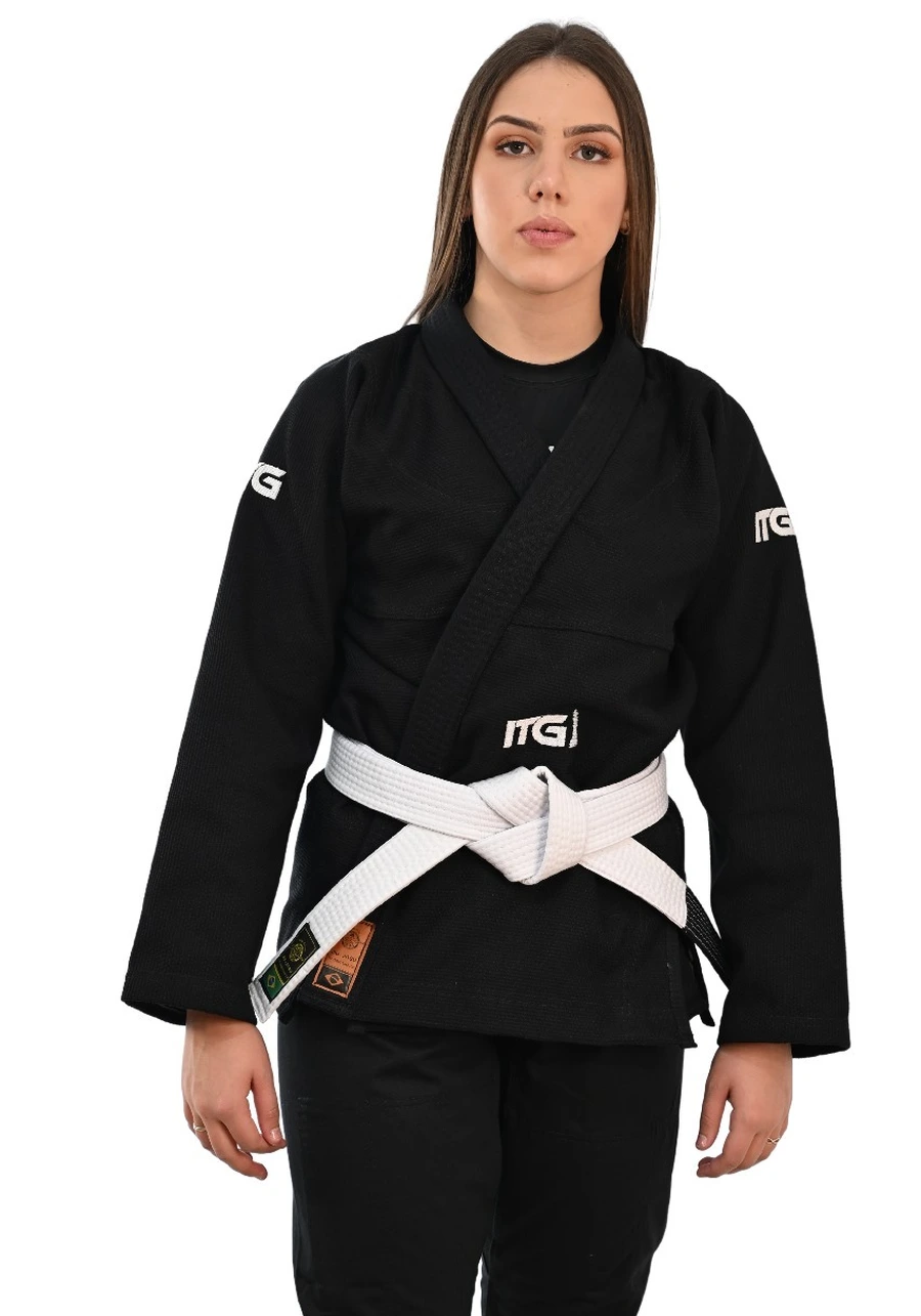 Kimono In The Guard Feminino Xadrez Preto