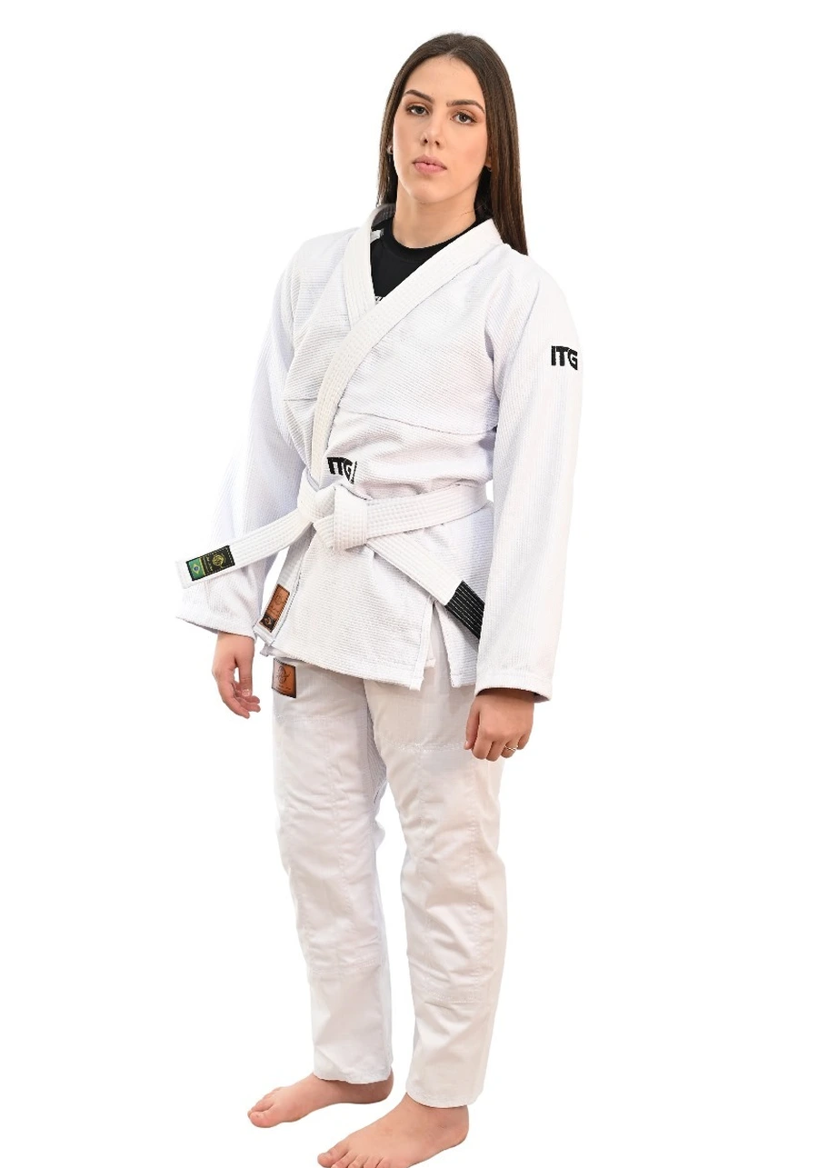 Kimono In The Guard Feminino Xadrez Branco