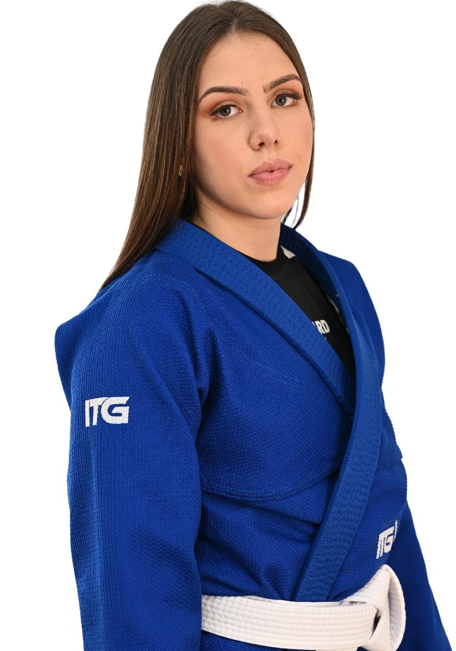Kimono In The Guard Feminino Xadrez Azul