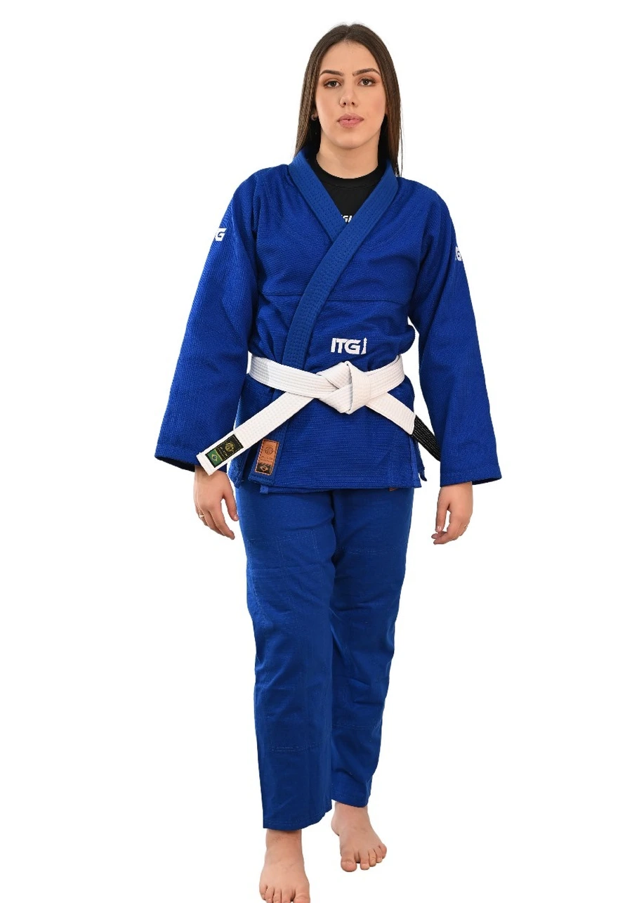 Kimono In The Guard Feminino Xadrez Azul